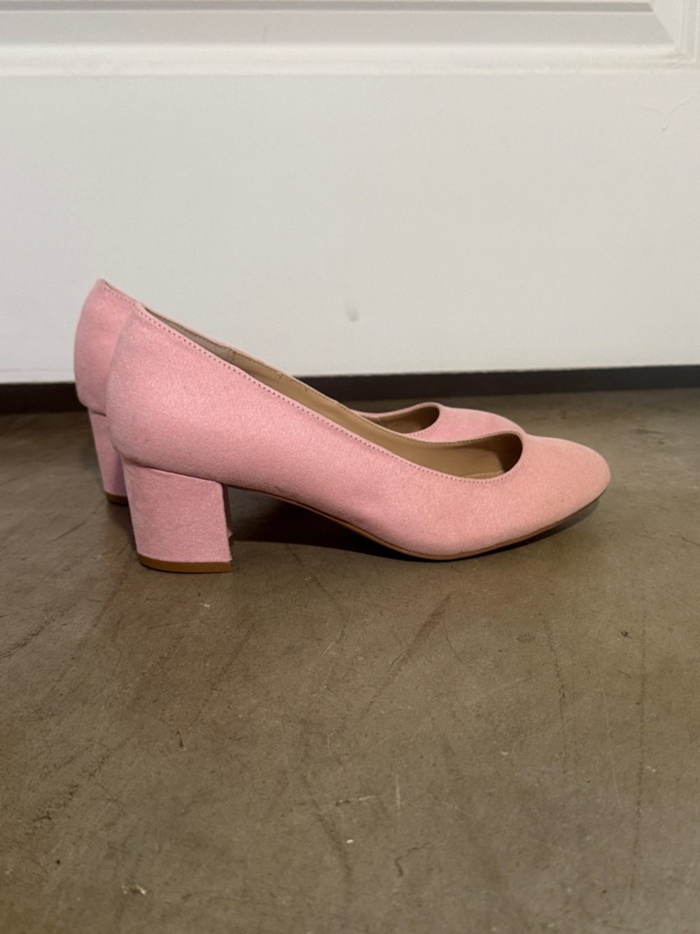 JustFab Pink Low Block Heel Pumps
